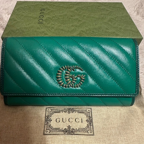 Brand new authentic Gucci gg long quilted leather wallet - Picture 7 of 11